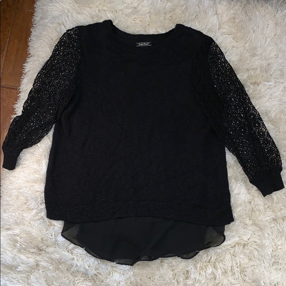 Lucky brand two layer black sweater